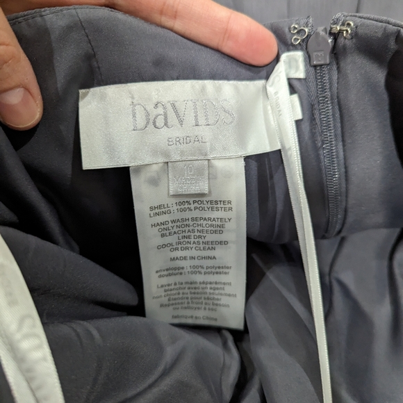 🩶 David's Bridal Grey Strapless Dress - Picture 3 of 4